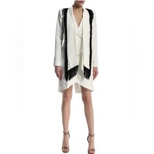 NWT BCBG Maxazria Wrap Dress W/ Fringed Scarf. MSRP $495 Sz. XS Elegant!